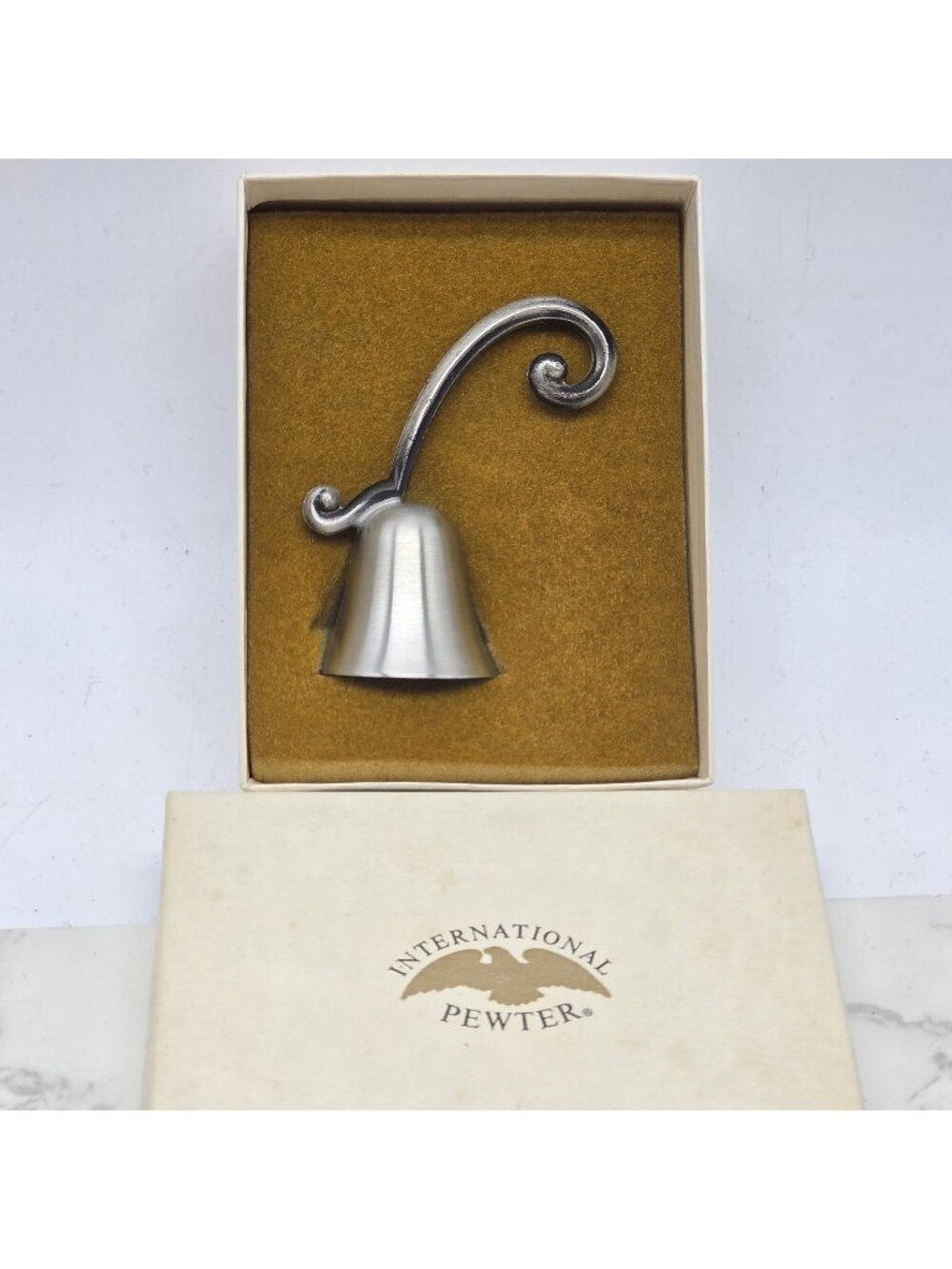 Vintage International Silver Pewter Candle Snuffer Short Finger Held Handle